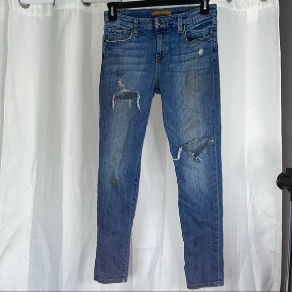 Joe's Jeans Easy Mazy High Water Mid Rise Straight Leg Distressed Ankle Pants - Picture 2 of 14